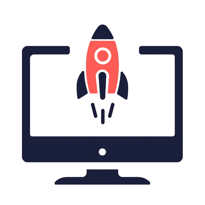 rocket launching from computer graphic